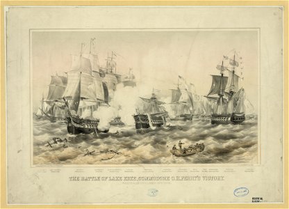 The Battle of Lake Erie, Commodore O.H. Perry's victory - Lithographed & published by J. Perry Newell, Newport, R.I.; printed by J.H. Bufford & Sons, Boston. LCCN2003673074