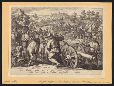 The Battle at Mons Regionis ca.1582 print by Stradanus, S.I 54389, Prints Department, Royal Library of Belgium