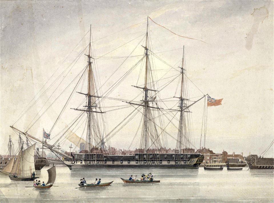 The Bacchante off Deptford 1811 RMG PY0785