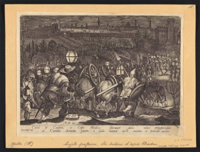The Battle of Camolia and Siena ca.1582 print by Stradanus, S.I 54390, Prints Department, Royal Library of Belgium