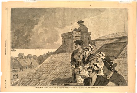 The Battle of Bunker Hill -- Watching the fight from Copp's Hill, in Boston (Boston Public Library)