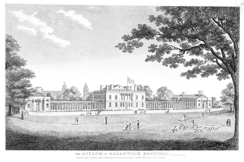 The Asylum of Greenwich Hospital. (From the Park) RMG PW7626
