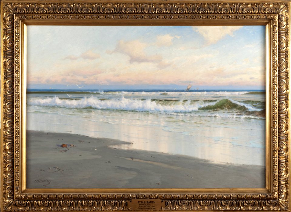 The Beach at Filey in Yorkshire, England (Carl Wilhelm Bøckmann Baarth) - Nationalmuseum - 18450