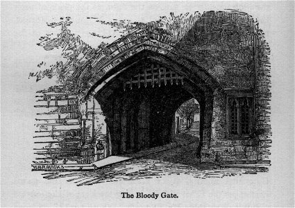 The Bloody Gate - Walks in London, Augustus Hare, 1878. Free illustration for personal and commercial use.