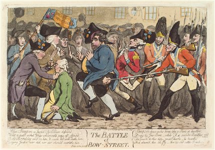 The battle of Bow-Street by James Gillray. Free illustration for personal and commercial use.