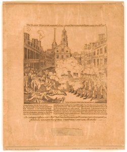 The bloody massacre perpetrated in King Street Boston on March 5th 1770 by a party of the 29th Regt. - engrav'd, printed & sold by Paul Revere, Boston. LCCN2008680173