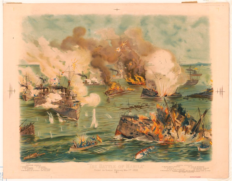 The battle of Manila, fought on Sunday morning, May 1st 1898 LCCN2003688777