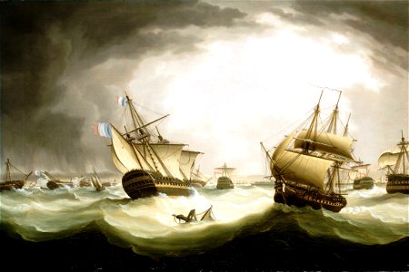 The Battle of Trafalgar, 21 October 1805- end of the action RMG BHC0554
