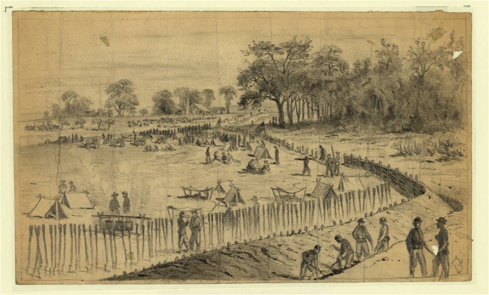 The battle of Cold Harbor, throwing up breastworks LCCN2004661436