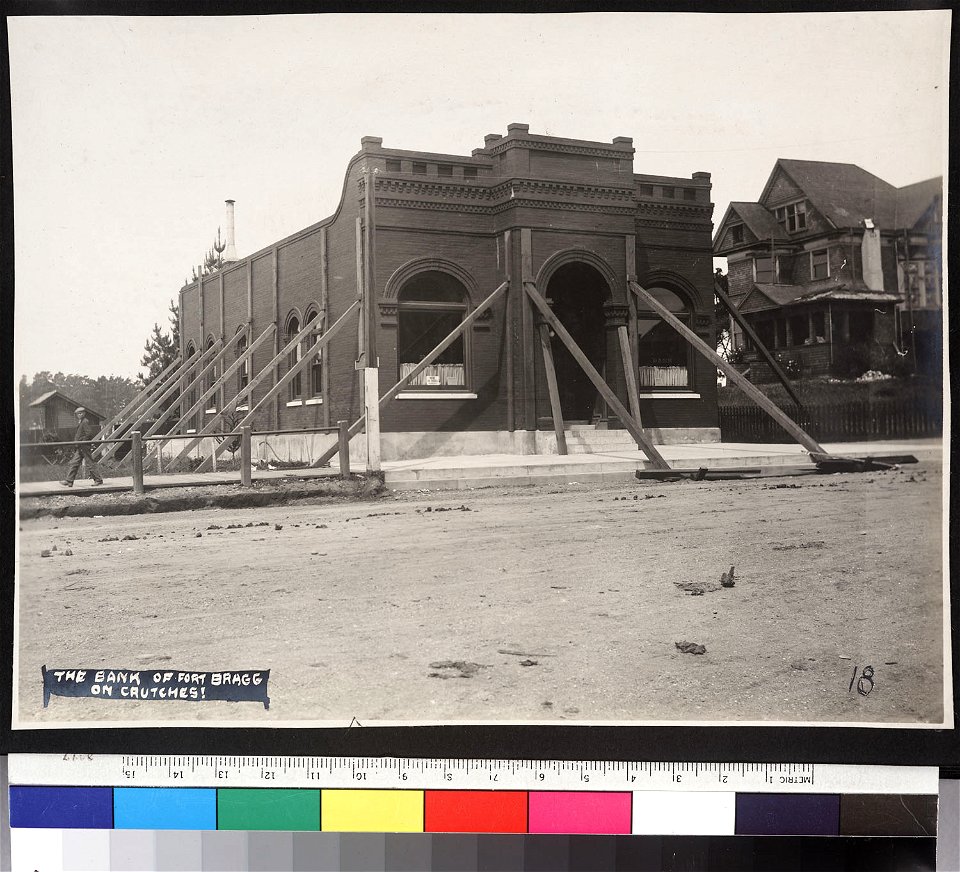 The bank of Fort Bragg on crutches