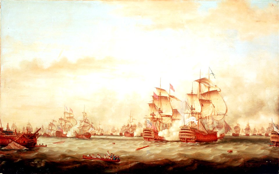 The Battle of the Saints, 12 April 1782- surrender of the 'Ville de Paris' RMG BHC0446