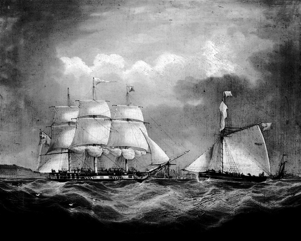 The barque Iris at sea RMG B5214