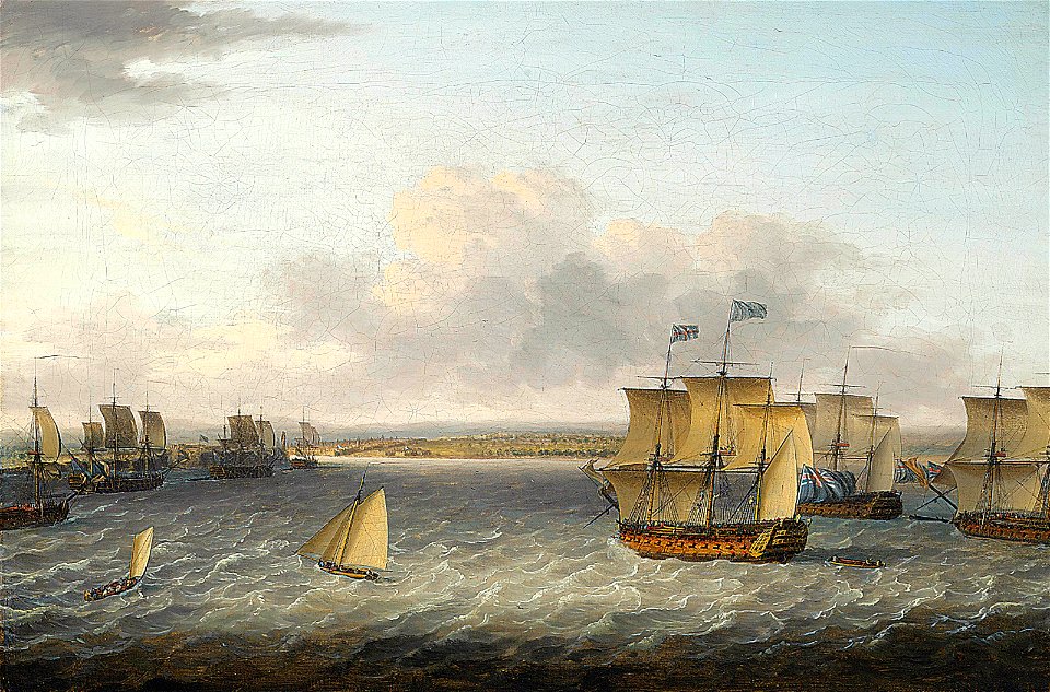 The Blue Squadron of His Majesty's Fleet entering Havana harbour to take possession on 16th August 1762, led by H.M.S. Valiant commanded by the Honourable Augustus Keppel CSK 2012