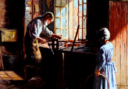 The Blacksmith (Interior of a Workshop with Figures). Free illustration for personal and commercial use.