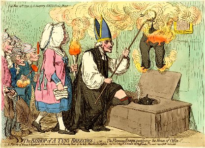 The bishop of a tun's breeches;-or-the flamming eveque, purifyng the house of office! (BM 1868,0808.6190)