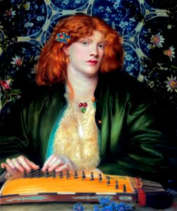 The Blue Bower, by Dante Gabriel Rossetti. Free illustration for personal and commercial use.