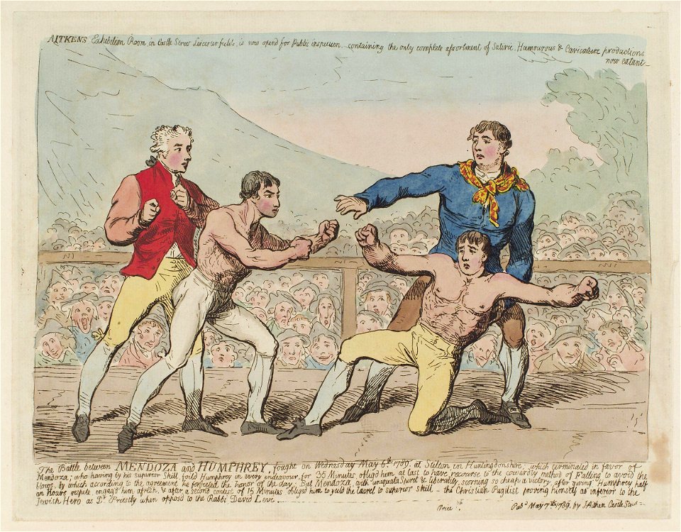 The battle between Mendoza and Humphrey...' (Daniel Mendoza; Richard Humphries) by James Aitken
