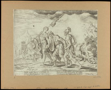 The Blind Saul Led to Damascus 1575 print by Maarten van Heemskerck, S.I 55796, Prints Department, Royal Library of Belgium