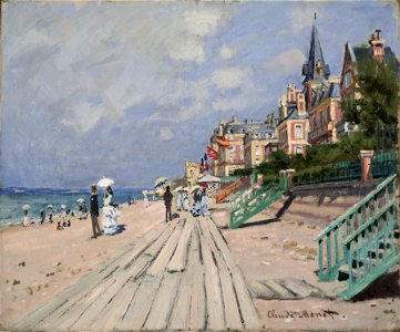 The Beach at Trouville 1948.116. Free illustration for personal and commercial use.