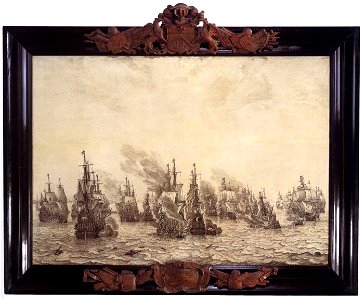 The Battle of Livorno 1654 Willem van de Velde the Elder