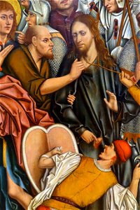 The Betrayal of Christ by Fernando Gallego and workshop, detail, 1480-1488, oil on panel - University of Arizona Museum of Art - University of Arizona - Tucson, AZ - DSC08378