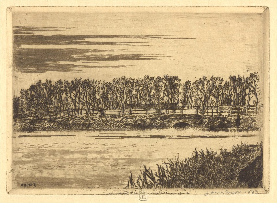 The Bridge in the Wood at Ostend, print by James Ensor, 1889, Prints Department, Royal Library of Belgium, S. II 53362