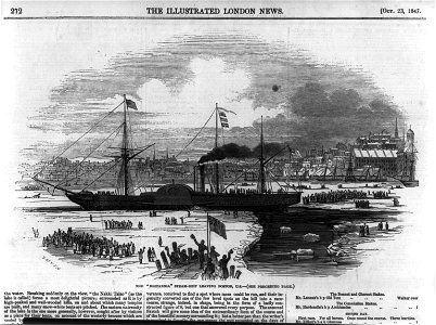 The BRITANNIA steamship leaving Boston, U.S. LCCN2004671768