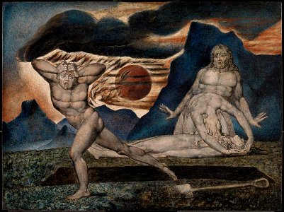 The Body of Abel Found by Adam and Eve by William Blake c1826 Tate. Free illustration for personal and commercial use.