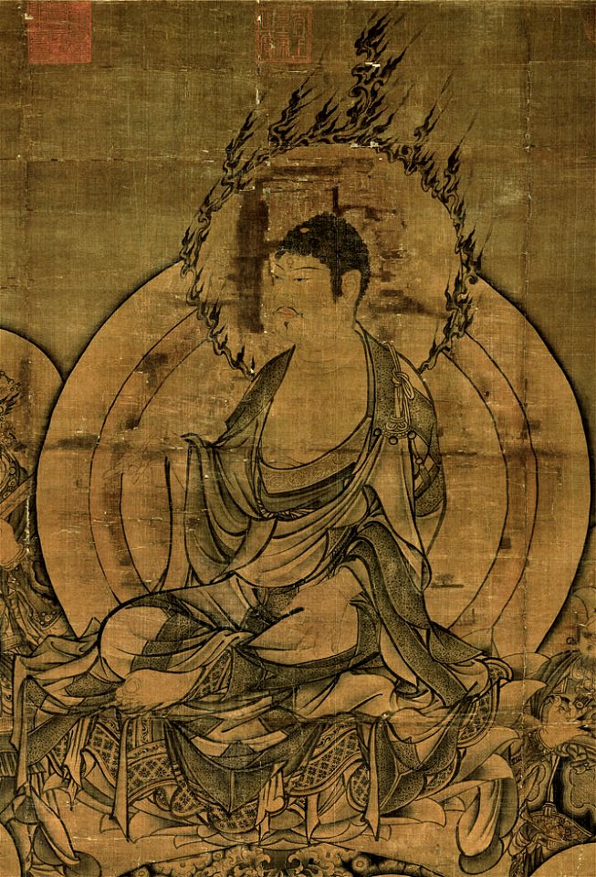 The Buddha Preaching the Law in 10th-century art detail, 如來說法圖 (cropped)