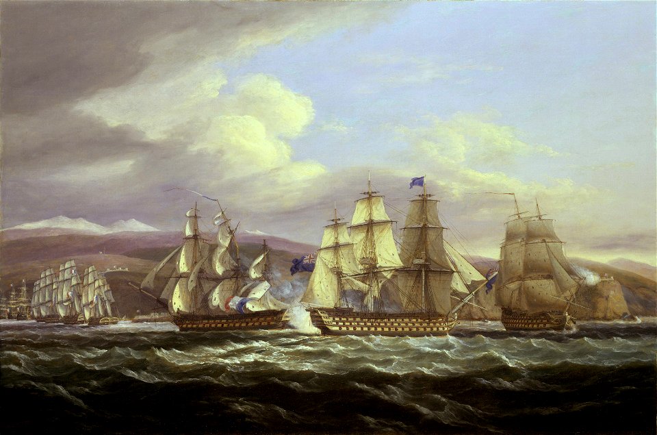 The Blockade of Toulon, 1810-14- Pellew's Action, 5 November 1813 RMG BHC0604