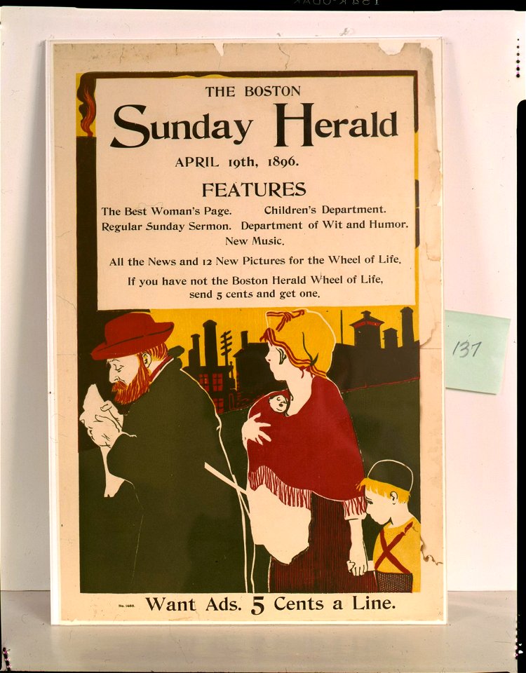 The Boston Sunday Herald-April 19th, 1896-Features all the news ... for the Wheel of Life LCCN93504533