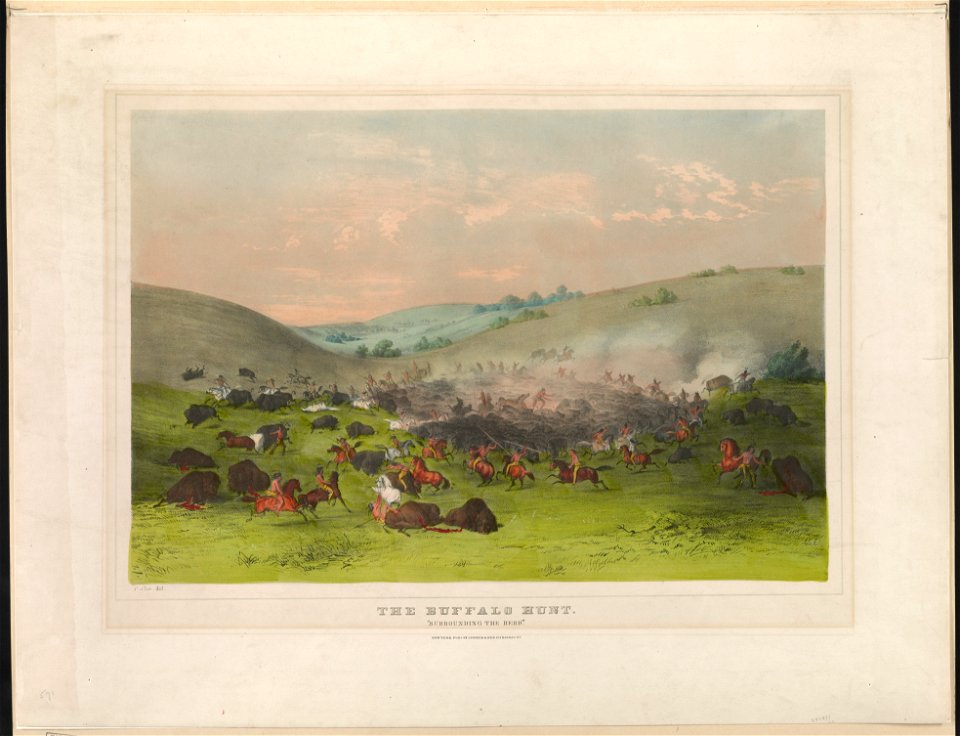 The Buffalo hunt- Surrounding the herd LCCN90713029