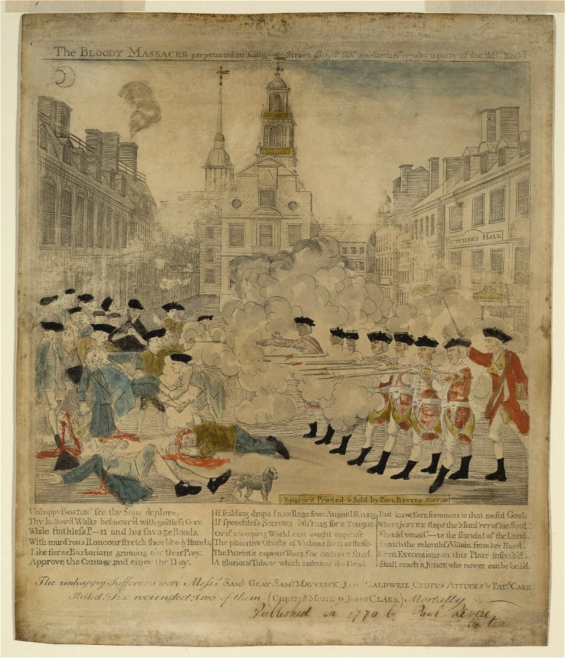 The bloody massacre perpetrated in King Street Boston on March 5th 1770 by a party of the 29th Regt. LCCN2008661777