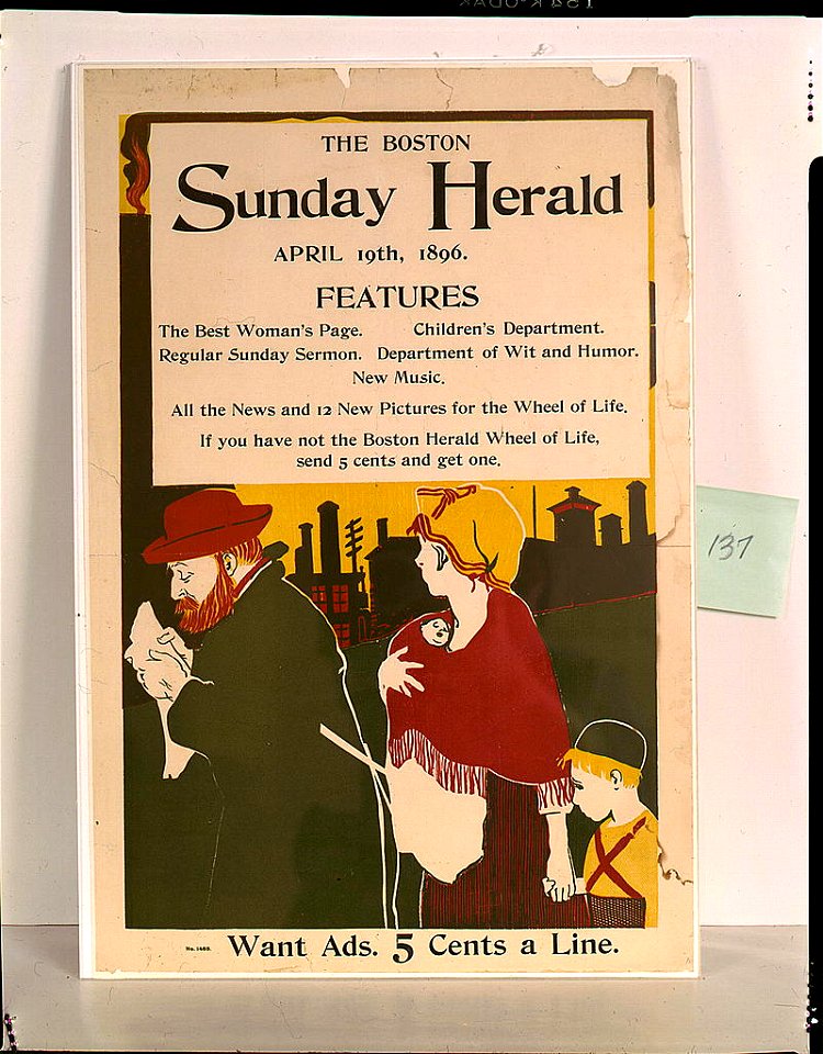 The Boston Sunday Herald-April 19th, 1896-Features all the news ... for the Wheel of Life LCCN93504533