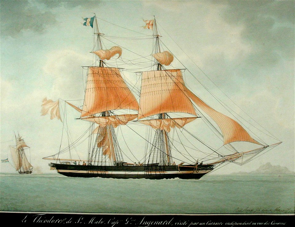 The Brig Theodore Captured by a Corsair, by Antoine Roux, Jr. 1163