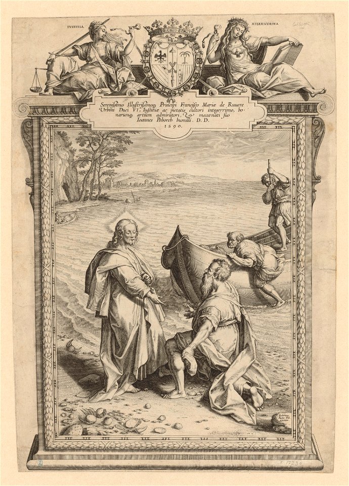 The calling of Peter and Andrew 1590 print by Federico Barocci, S.II 17730, Prints Department, Royal Library of Belgium