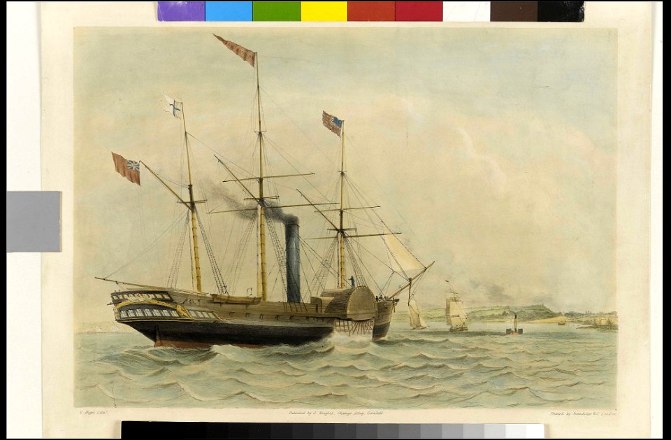 The British Queen As seen from Blackwall Wharf on Wednesday 10th July 1839 on her first Voyage to New York RMG PY8878