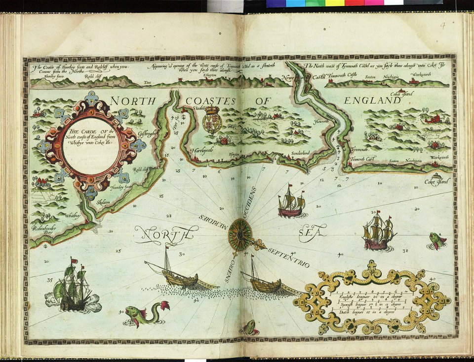 The carde of the north coaste of England from Whitbye unto Coket Isle RMG F8012