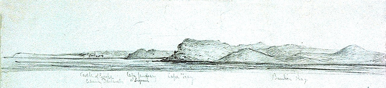 The Castle of Europe, entrance to the Dardanelles, Cape Troy and Bankin Bay, Turkey, from the south RMG PU9393