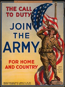 The call to duty Join the Army for home and country. LCCN00651808. Free illustration for personal and commercial use.