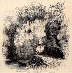 The Caves of Jedburgh, hiding places of the Covenanters - ILN 1861 (14779611932) (cropped)