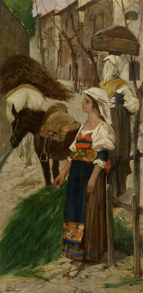 The carriers of firewood (1874) - Giovanni Fattori
