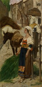 The carriers of firewood (1874) - Giovanni Fattori