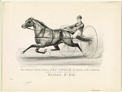 The celebrated trotting Stallion Jay Gould, the property of H.N. Smith, Esq- Fashion Stud Farm, Trenton, N.J. LCCN90715695. Free illustration for personal and commercial use.
