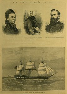 The Burning of an Emigrant-Ship, the Cospatrick emigrant ship destroyed at sea - ILN 1875