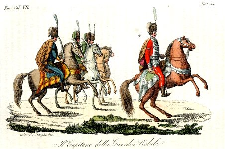 The Captain of the Noble Guard Illustration for Il costume antico e moderno by Giulio Ferrario Europa Vol VII pt 2 1831 (7)