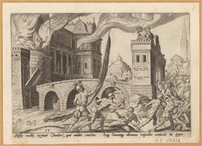 The Capture of Tirsah 1569 print by Maarten van Heemskerck, S.I 52832, Prints Department, Royal Library of Belgium