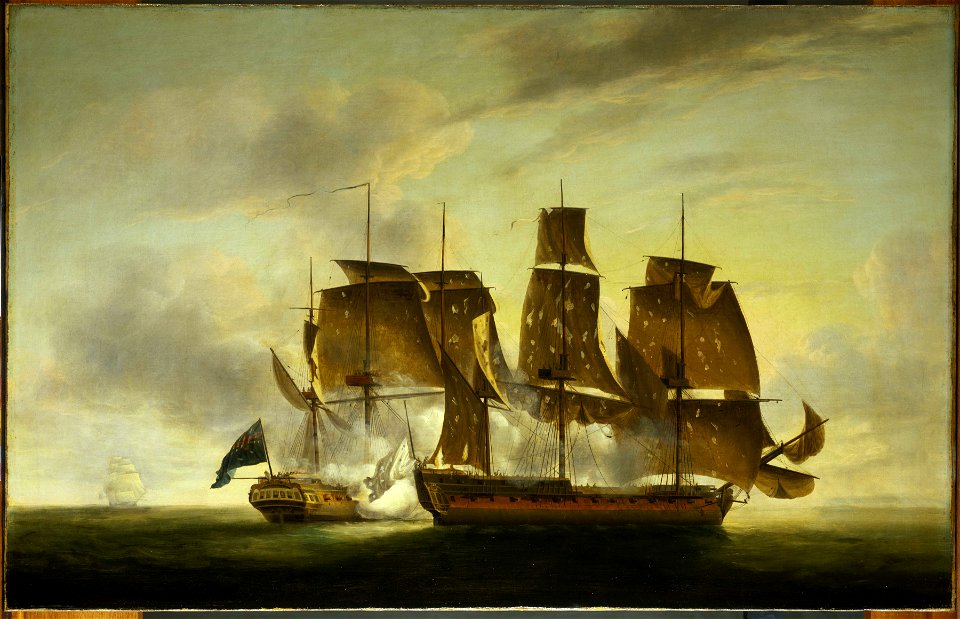 The capture of the 'Amazone' by HM ship 'Santa Margarita', 29 July 1782 RMG BHC0449