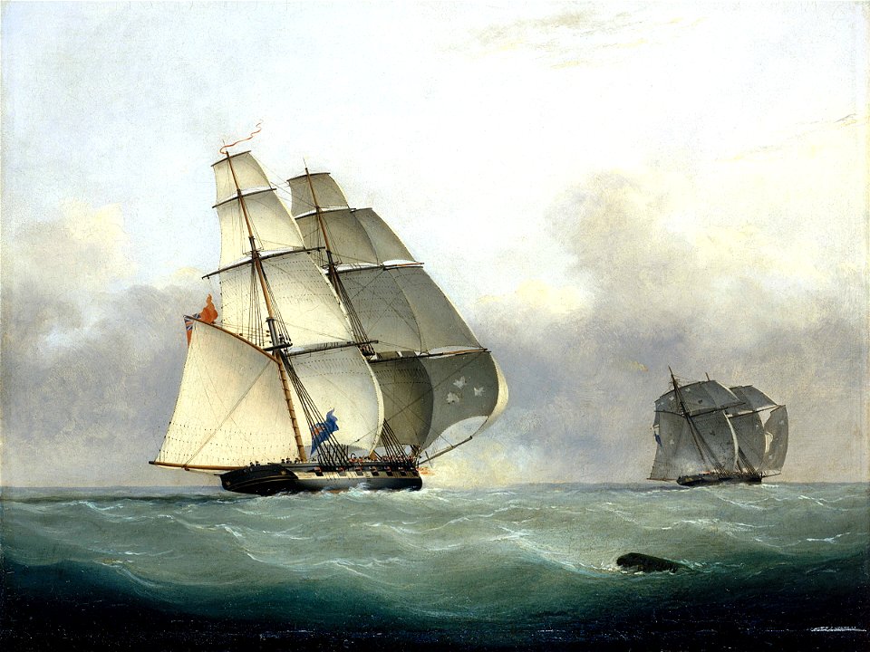 The Capture of the slaver Gabriel by HMS Acorn, 6 July 1841 RMG BHC0628