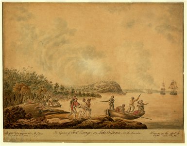 The capture of Fort Oswego, on Lake Ontario. North America by Genl. Drummond and Sir J. Yeo May 6th 1814 - Drawn on the spot by Capt. Steele. R. M. LCCN2004662395